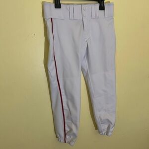 Easton Women’s White Softball Pants with Red Stripe Size Small